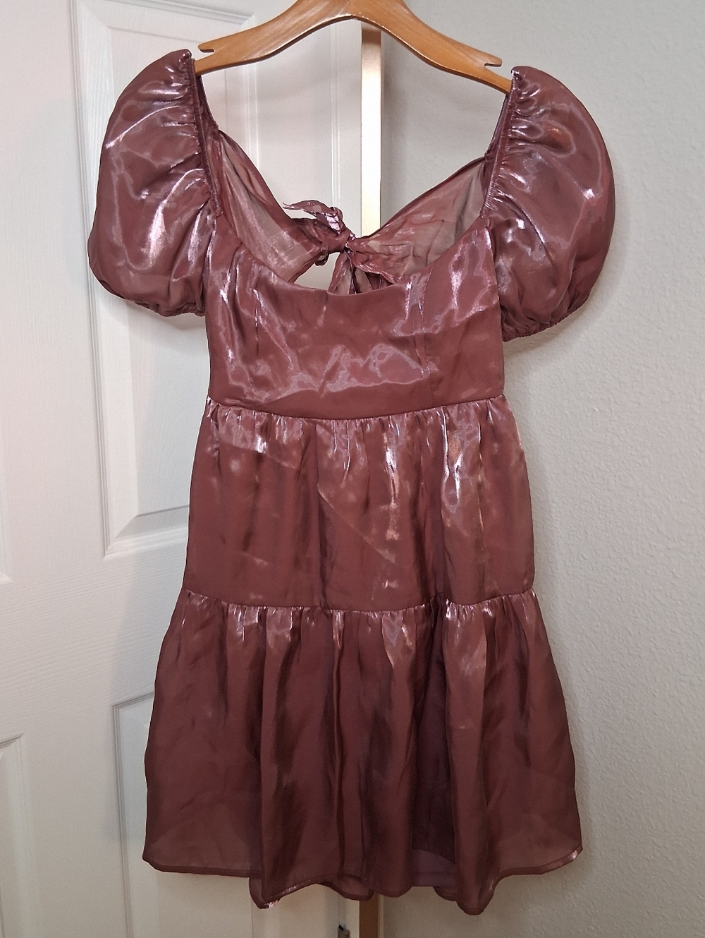 Shimmery Crystal Doll Dress Size Small Dusty Rose Pink